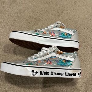 Disney Women's Sneakers - Gray with Colorful Theme Park Design